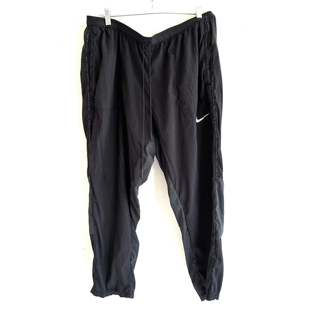 Nike Black Track Pants with White Swoosh